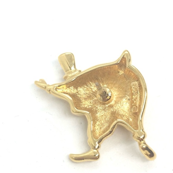 3/$30 VINTAGE 70S MONET CLOWN JESTER CIRCUS RING LEADER BROOCH PIN GOLD TONE MAN - Picture 8 of 11